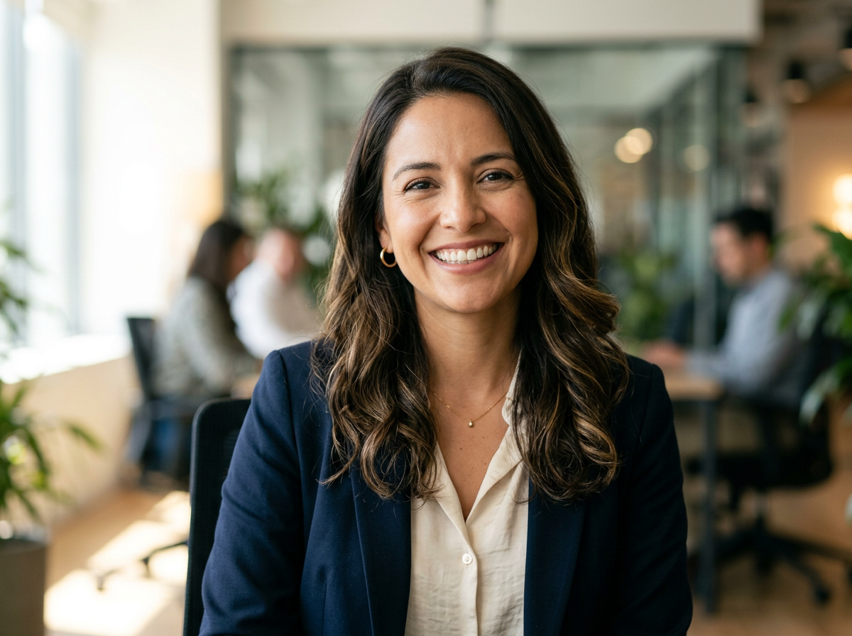 Daniela R. client portrait headshot smiling woman professional photo